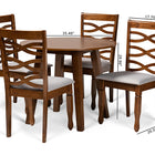 Baxton Studio Darina Modern and Contemporary Grey Fabric Upholstered and Walnut Brown Finished Wood 5-Piece Dining Set