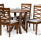 Baxton Studio Ariane Modern and Contemporary Grey Fabric Upholstered and Walnut Brown Finished Wood 5-Piece Dining Set