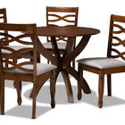 Baxton Studio Aspen Modern and Contemporary Grey Fabric Upholstered and Walnut Brown Finished Wood 5-Piece Dining Set