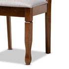 Baxton Studio Aspen Modern and Contemporary Grey Fabric Upholstered and Walnut Brown Finished Wood 5-Piece Dining Set
