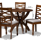Baxton Studio Aspen Modern and Contemporary Grey Fabric Upholstered and Walnut Brown Finished Wood 5-Piece Dining Set