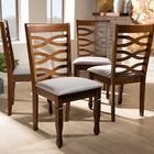Baxton Studio Elijah Modern and Contemporary Grey Fabric Upholstered and Walnut Brown Finished Wood 4-Piece Dining Chair Set