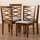 Baxton Studio Elijah Modern and Contemporary Grey Fabric Upholstered and Walnut Brown Finished Wood 4-Piece Dining Chair Set