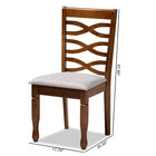 Baxton Studio Elijah Modern and Contemporary Grey Fabric Upholstered and Walnut Brown Finished Wood 4-Piece Dining Chair Set