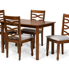 Baxton Studio Mirna Modern and Contemporary Grey Fabric Upholstered and Walnut Brown Finished Wood 5-Piece Dining Set