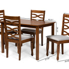 Baxton Studio Mirna Modern and Contemporary Grey Fabric Upholstered and Walnut Brown Finished Wood 5-Piece Dining Set