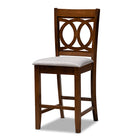 Baxton Studio Lenoir Modern and Contemporary Grey Fabric Upholstered Walnut Brown Finished 5-Piece Wood Pub Set