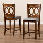 Baxton Studio Lenoir Modern and Contemporary Grey Fabric Upholstered Walnut Brown Finished Wood 2-Piece Counter Height Pub Chair Set