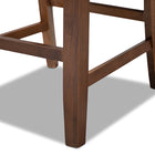 Baxton Studio Caron Modern and Contemporary Grey Fabric Upholstered Walnut Brown Finished 2-Piece Wood Counter Height Pub Chair Set Set