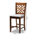Baxton Studio Caron Modern and Contemporary Grey Fabric Upholstered Walnut Brown Finished 2-Piece Wood Counter Height Pub Chair Set Set
