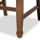 Baxton Studio Lanier Modern and Contemporary Grey Fabric Upholstered Walnut Brown Finished 2-Piece Wood Counter Height Pub Chair Set Set