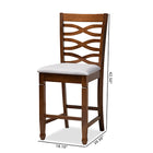 Baxton Studio Lanier Modern and Contemporary Grey Fabric Upholstered Walnut Brown Finished 2-Piece Wood Counter Height Pub Chair Set Set
