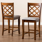 Baxton Studio Aria Modern and Contemporary Grey Fabric Upholstered and Walnut Brown Finished Wood 2-Piece Counter Height Pub Chair Set