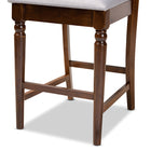 Baxton Studio Oscar Modern and Contemporary Grey Fabric Upholstered and Walnut Brown Finished Wood 2-Piece Counter Height Pub Chair Set