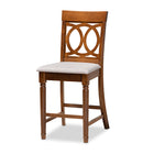 Baxton Studio Verina Modern and Contemporary Grey Fabric Upholstered Walnut Brown Finished 5-Piece Wood Pub Set