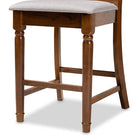 Baxton Studio Verina Modern and Contemporary Grey Fabric Upholstered Walnut Brown Finished 5-Piece Wood Pub Set