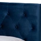 Baxton Studio Caronia Modern and Contemporary Navy Blue Velvet Fabric Upholstered 2-Drawer King Size Platform Storage Bed