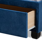 Baxton Studio Caronia Modern and Contemporary Navy Blue Velvet Fabric Upholstered 2-Drawer Queen Size Platform Storage Bed