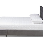 Baxton Studio Caronia Modern and Contemporary Grey Velvet Fabric Upholstered 2-Drawer Queen Size Platform Storage Bed