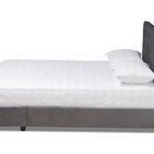 Baxton Studio Caronia Modern and Contemporary Grey Velvet Fabric Upholstered 2-Drawer King Size Platform Storage Bed