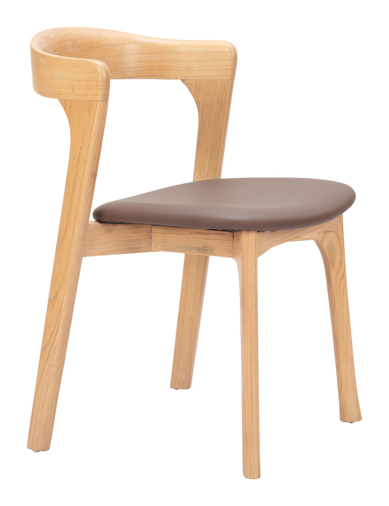 Zuo Pioro Dining Chair (Set of 2) Brown & Natural