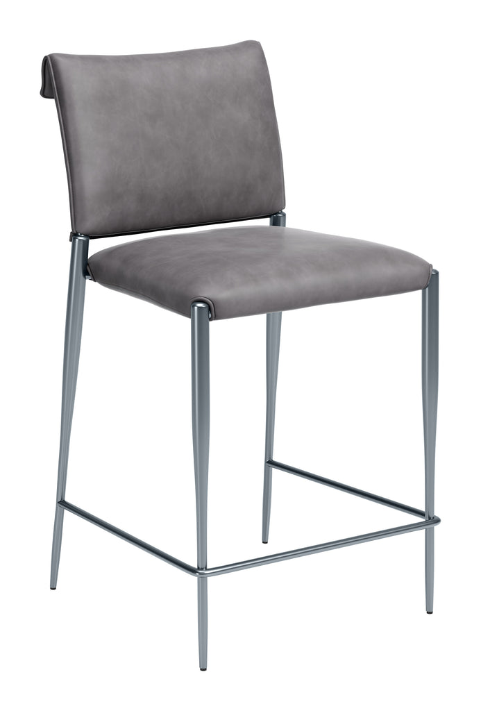 Zuo Freesia Counter Stool (Set of 2) Charcoal Gray