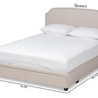 Baxton Studio Larese Beige Fabric Upholstered 2-Drawer Queen Size Platform Storage Bed