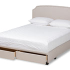 Baxton Studio Larese Beige Fabric Upholstered 2-Drawer Queen Size Platform Storage Bed