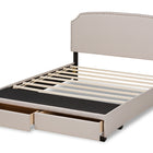 Baxton Studio Larese Beige Fabric Upholstered 2-Drawer Queen Size Platform Storage Bed
