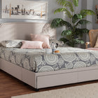 Baxton Studio Larese Beige Fabric Upholstered 2-Drawer Queen Size Platform Storage Bed