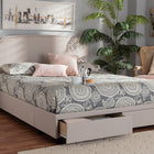 Baxton Studio Larese Beige Fabric Upholstered 2-Drawer Queen Size Platform Storage Bed