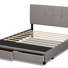 Baxton Studio Netti Light Grey Fabric Upholstered 2-Drawer King Size Platform Storage Bed