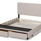 Baxton Studio Netti Beige Fabric Upholstered 2-Drawer Queen Size Platform Storage Bed