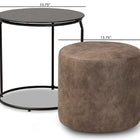Baxton Studio Kira Modern and Contemporary Black with Grey and Brown 2-Piece Nesting Table and Ottoman Set