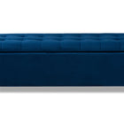 Baxton Studio Roanoke Modern and Contemporary Navy Blue Velvet Fabric Upholstered Grid-Tufted Storage Ottoman Bench
