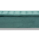 Baxton Studio Roanoke Modern and Contemporary Teal Blue Velvet Fabric Upholstered Grid-Tufted Storage Ottoman Bench