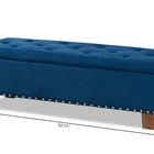 Baxton Studio Hannah Modern and Contemporary Navy Blue Velvet Fabric Upholstered Button-Tufted Storage Ottoman Bench