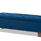 Baxton Studio Hannah Modern and Contemporary Navy Blue Velvet Fabric Upholstered Button-Tufted Storage Ottoman Bench