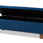 Baxton Studio Hannah Modern and Contemporary Navy Blue Velvet Fabric Upholstered Button-Tufted Storage Ottoman Bench