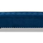 Baxton Studio Hannah Modern and Contemporary Navy Blue Velvet Fabric Upholstered Button-Tufted Storage Ottoman Bench