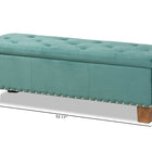 Baxton Studio Hannah Modern and Contemporary Teal Blue Velvet Fabric Upholstered Button-Tufted Storage Ottoman Bench