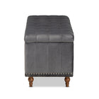 Baxton Studio Kaylee Modern and Contemporary Grey Velvet Fabric Upholstered Button-Tufted Storage Ottoman Bench
