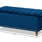 Baxton Studio Kaylee Modern and Contemporary Navy Blue Velvet Fabric Upholstered Button-Tufted Storage Ottoman Bench