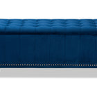 Baxton Studio Kaylee Modern and Contemporary Navy Blue Velvet Fabric Upholstered Button-Tufted Storage Ottoman Bench