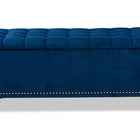Baxton Studio Kaylee Modern and Contemporary Navy Blue Velvet Fabric Upholstered Button-Tufted Storage Ottoman Bench