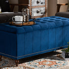 Baxton Studio Kaylee Modern and Contemporary Navy Blue Velvet Fabric Upholstered Button-Tufted Storage Ottoman Bench