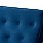 Baxton Studio Sorrento Mid-century Modern Navy Blue Velvet Fabric Upholstered Walnut Finished Wooden Lounge Chair