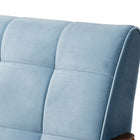 Baxton Studio Asta Mid-Century Modern Light Blue Velvet Fabric Upholstered Walnut Finished Wood Armchair