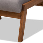 Baxton Studio Naeva Mid-Century Modern Grey Fabric Upholstered Walnut Finished Wood Footstool