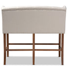 Baxton Studio Alira Modern and Contemporary Beige Fabric Upholstered Walnut Finished Wood Button Tufted Bar Stool Bench